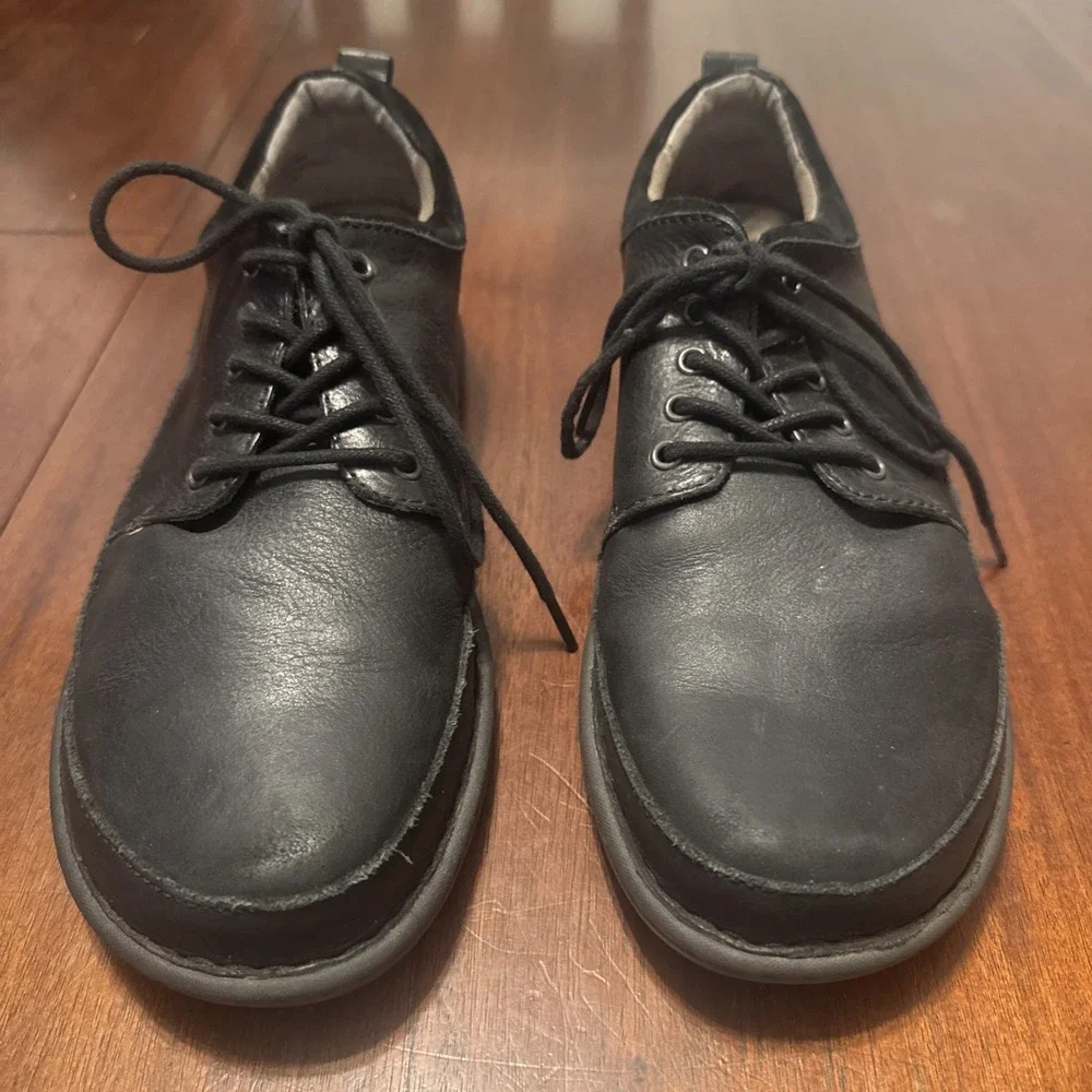 Born Mens Black Leather Oxford Shoes‎ Size 11M Lace Up Comfort Casual Walking